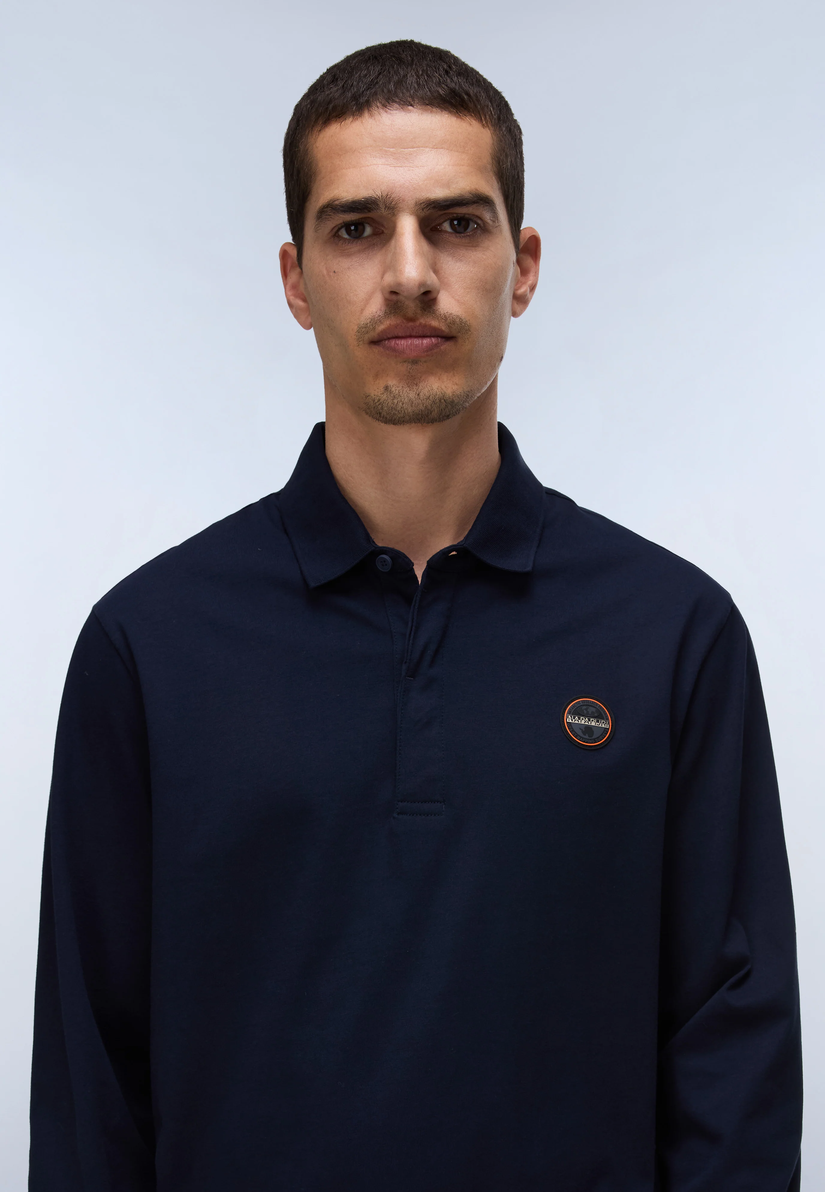Badge Jersey Long Sleeve Polo Shirt - Image 2