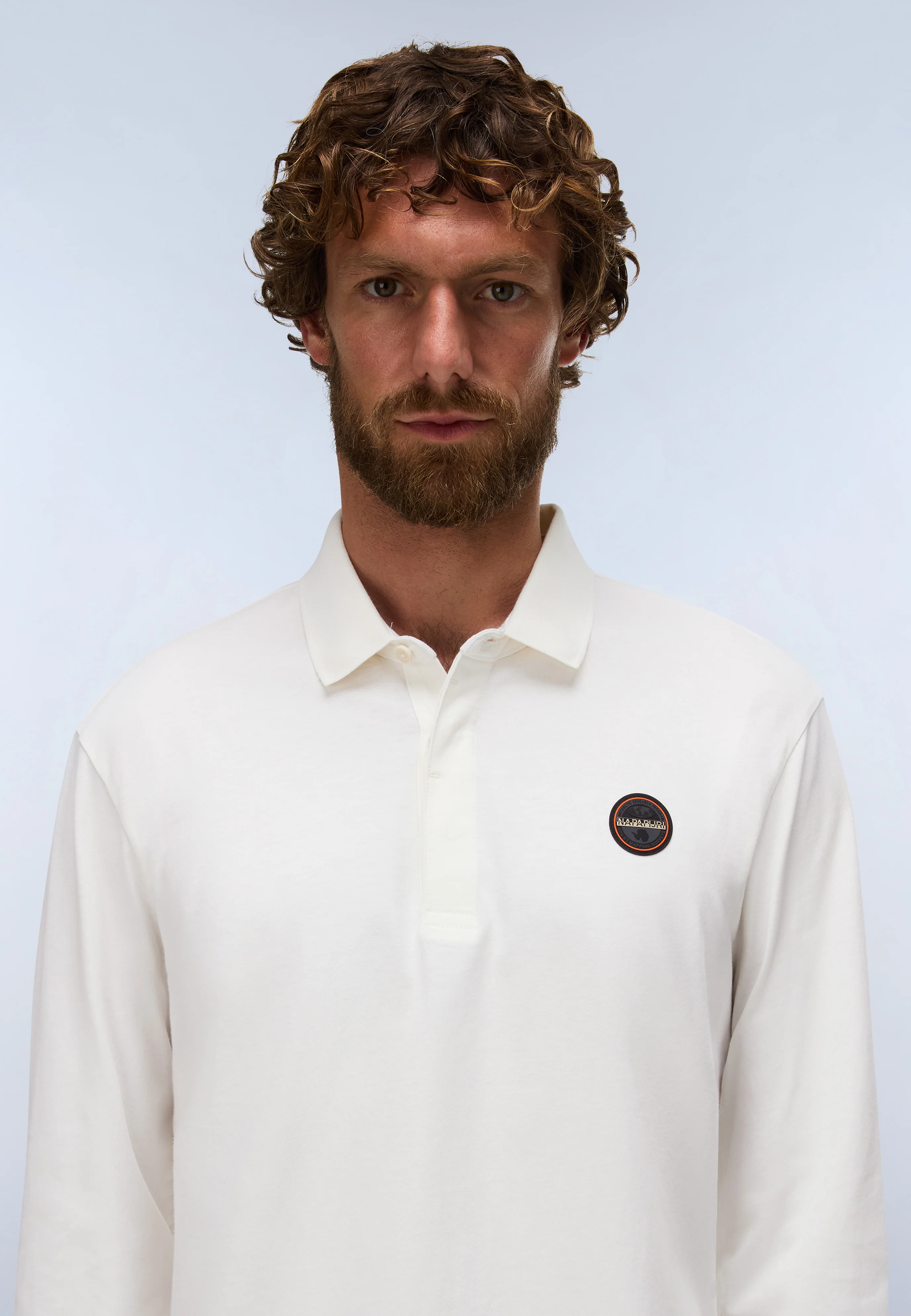 Badge Jersey Long Sleeve Polo Shirt - Image 2