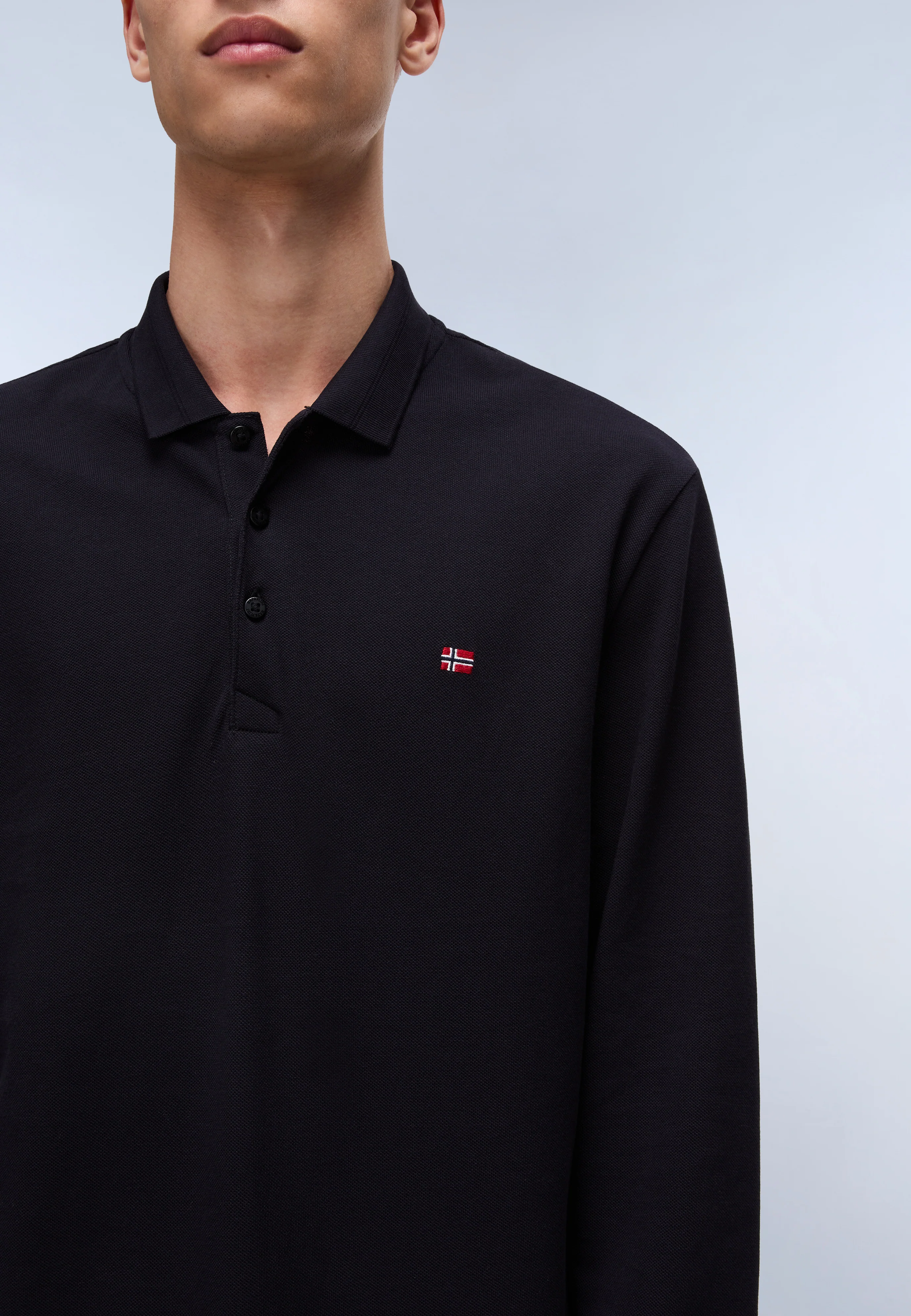 Ealis Piqué Long Sleeve Polo Shirt - Image 2